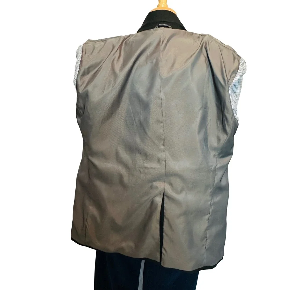 Saddlebred Mens Blazer Jacket Charcoal Grey 46R Two Button Vented sport coat‎